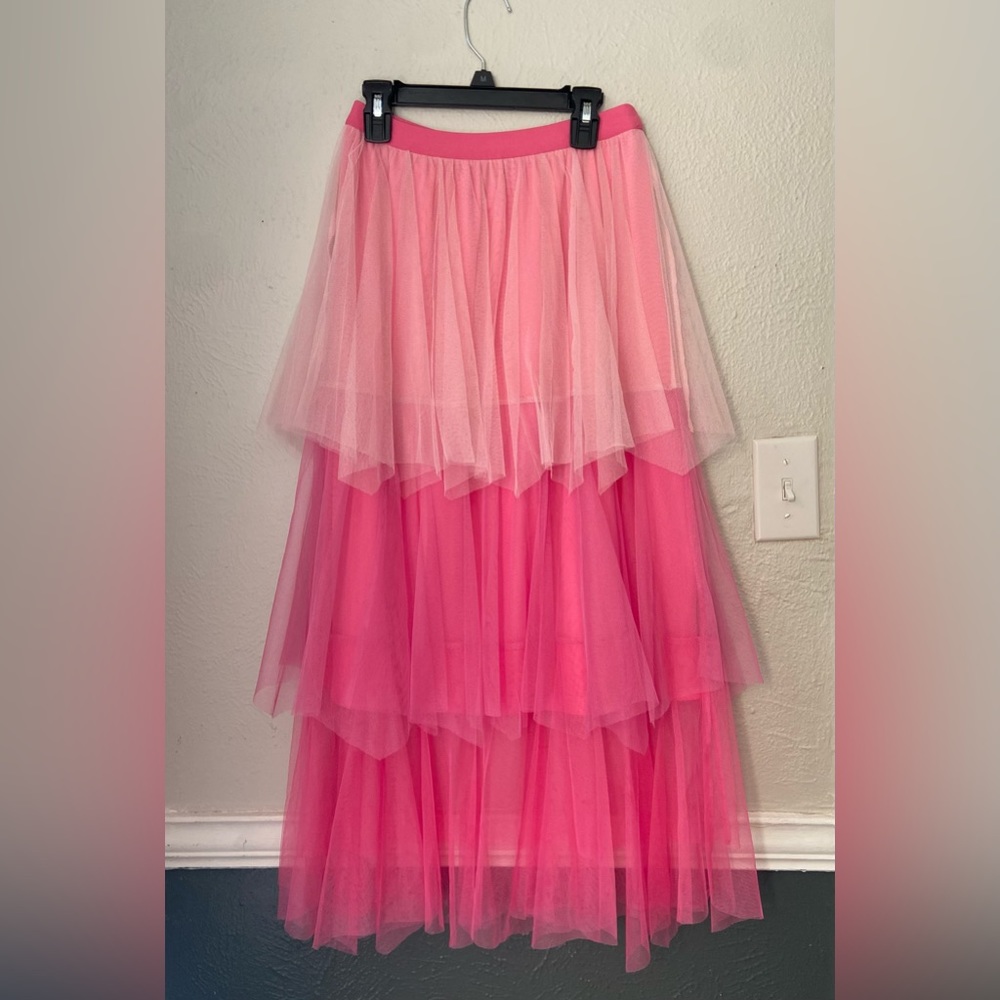 Gorgeous layered pink tulle skirt